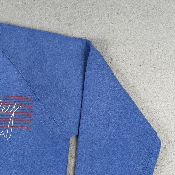 Vtg 80s Silicon Valley California Crew Neck Men’s Medium Blue Pullover - Picture 3 of 16